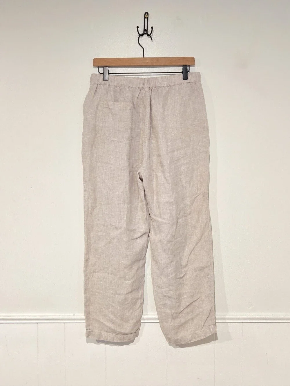Quince European Linen Pants Flax Tan Cropped Size Medium